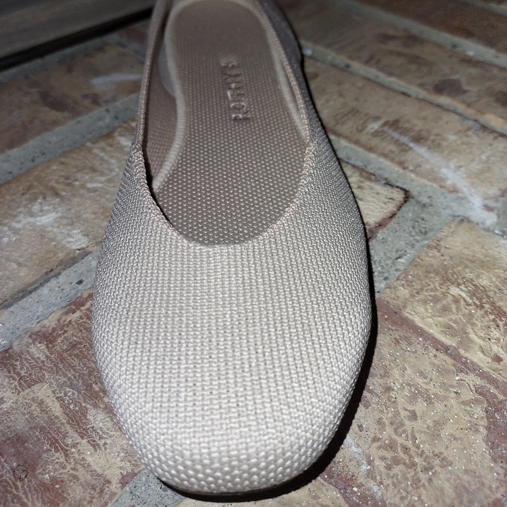 Rothy's Round Toe Ecru Womens 7.5 LEFT SHOE ONLY Ballet Flat Tortoise Excellent